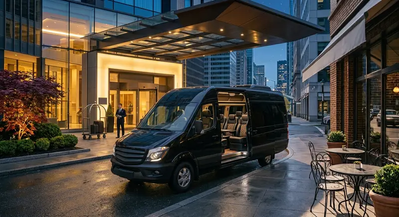 Black 7 seater minibus taxi with door open